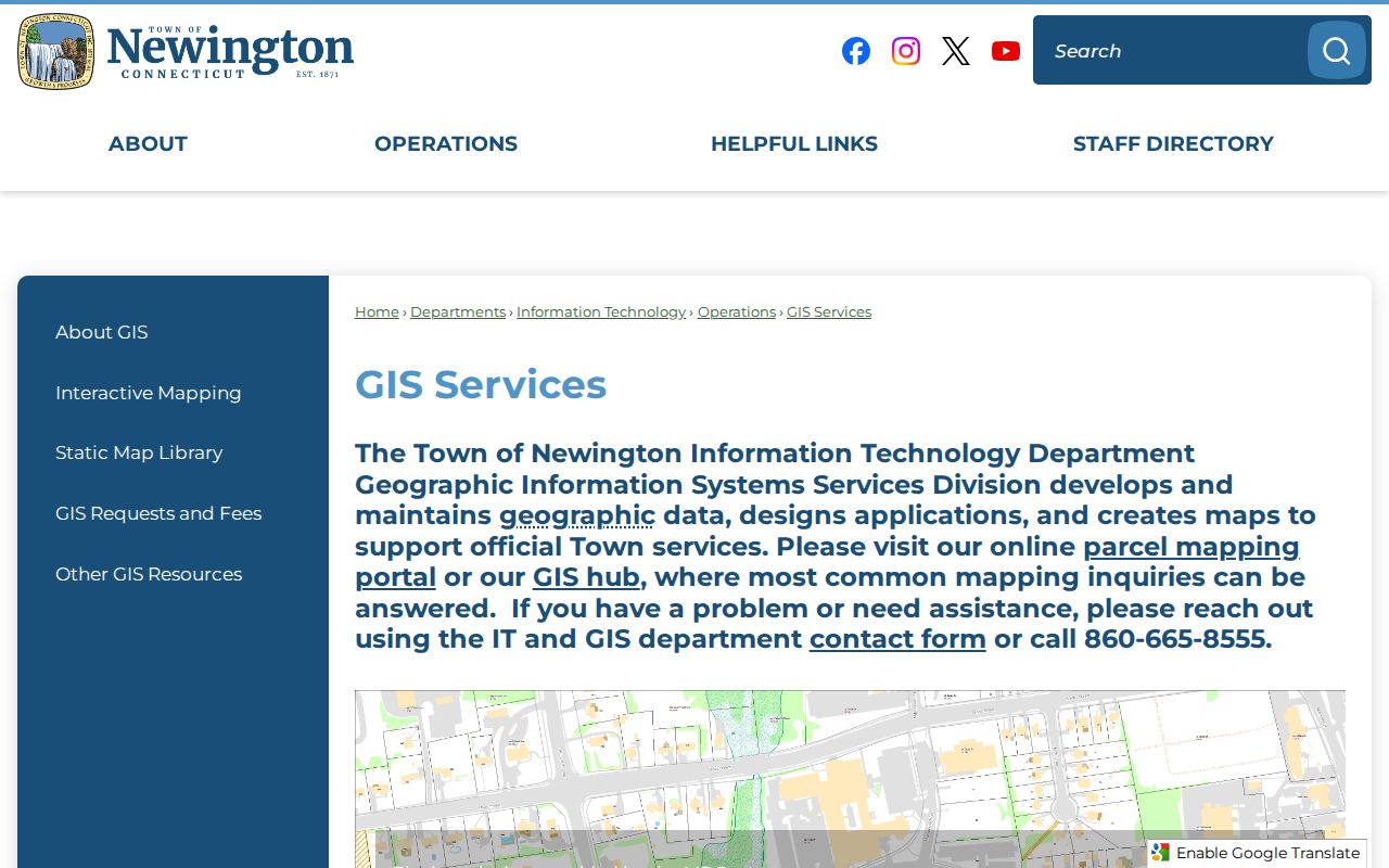 Newington neighbors GIS services and parcel information